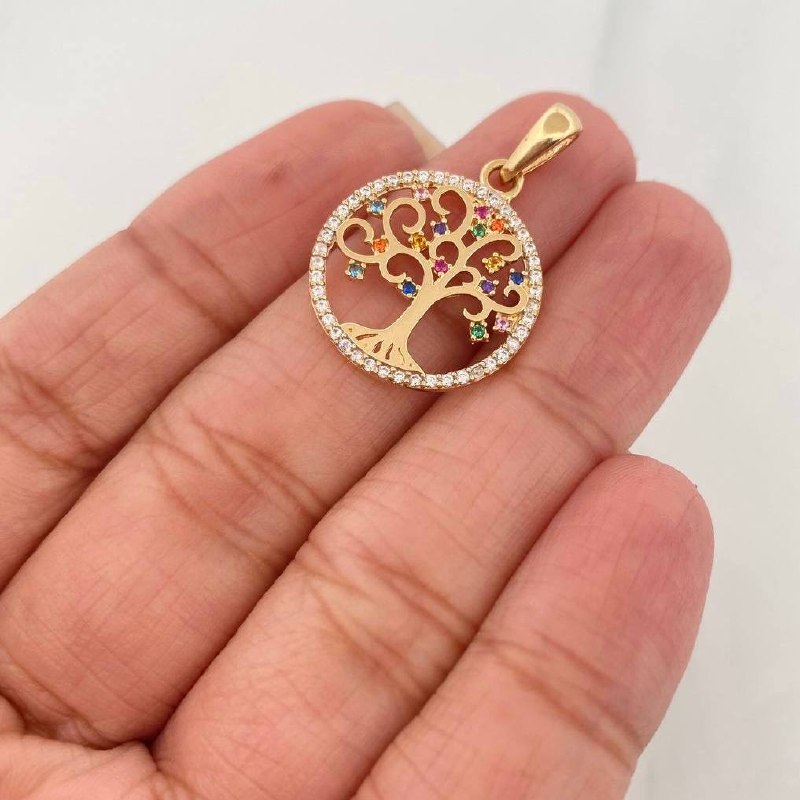 Dije Árbol De La Vida 2.15 g / 2.7 cm Oro Amarillo 18K