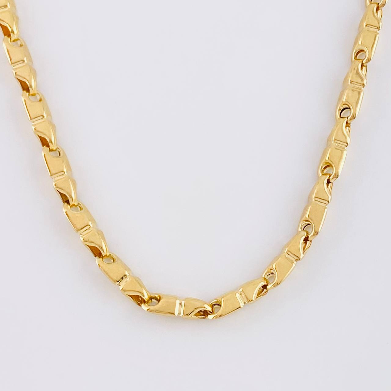 Cadena Rustica Texturizada 15.85g / 65cm / 4.4mm Oro Amarillo 18K
