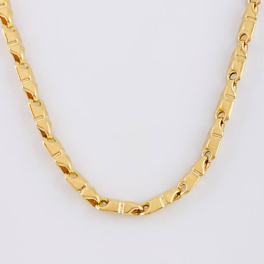 Cadena Rustica Texturizada 15.85g / 65cm / 4.4mm Oro Amarillo 18K