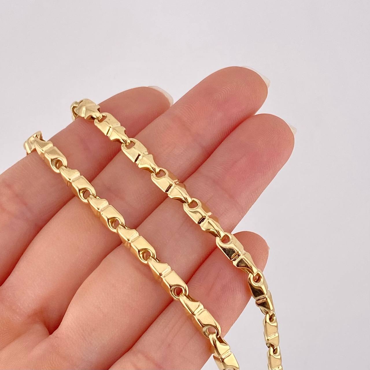 Cadena Rustica Texturizada 15.6g / 70cm / 4.4mm Oro Amarillo 18K