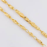 Cadena Rustica Barril Diamantado 16.15g / 65cm / 3.2mm Oro Amarillo 18K