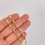 Cadena Rustica Barril Diamantado 16.2g / 65cm / 3.2mm Oro Amarillo 18K