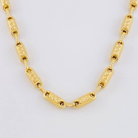 Cadena Rustica Tribal 14.65g / 65cm / 3.7mm Oro Amarillo 18K