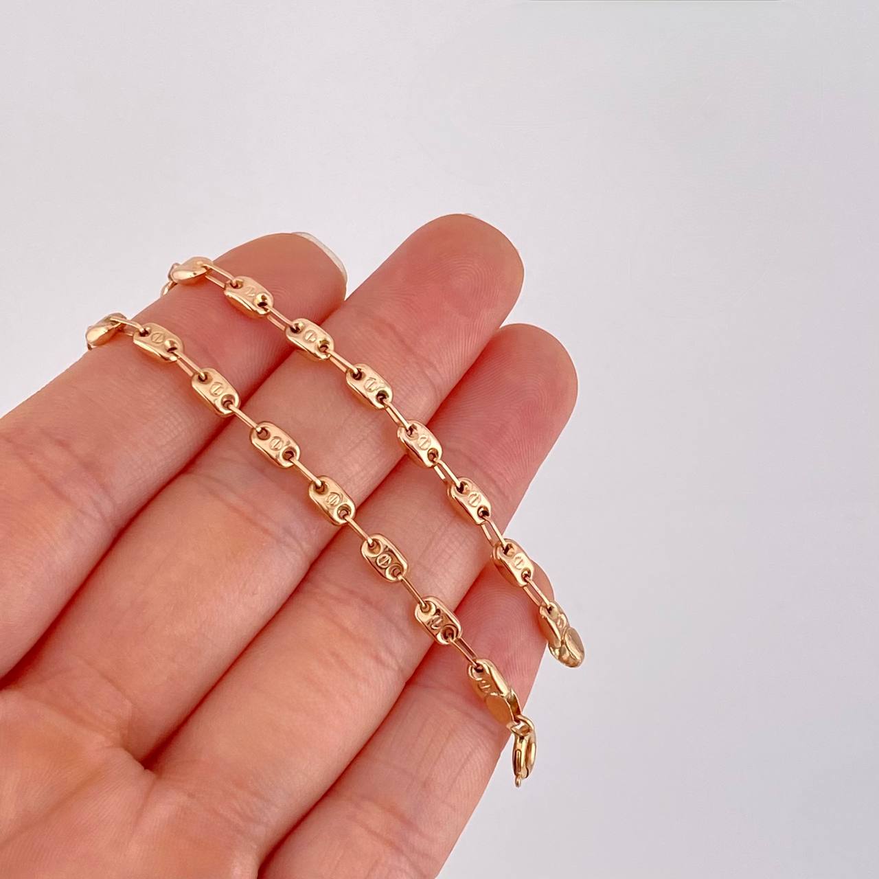 Cadena Rustica Tornillo 9.55g / 65cm / 3.6mm Oro Rosa 18K