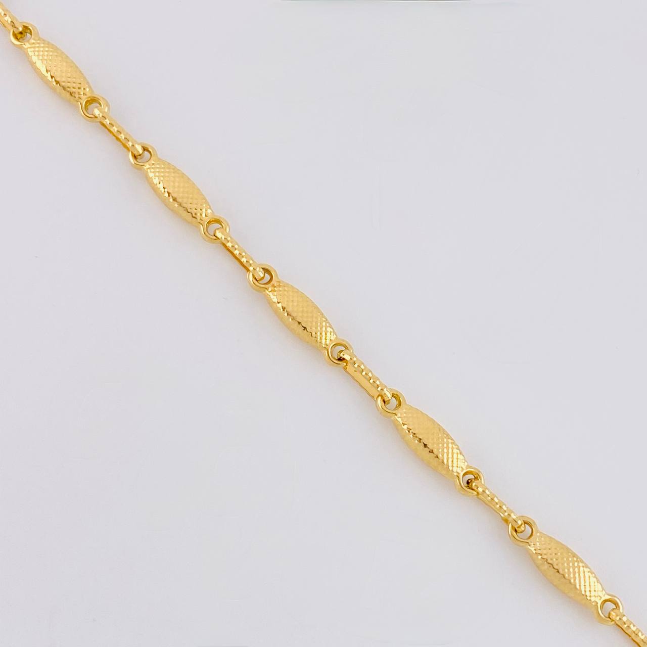 Pulso Rustico Eslabón 3.95g / 21.8cm / 3.3mm Oro Amarillo 18K