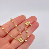 Rosario Virgen Milagrosa 8.55g / 55cm / 4mm Tres Oros 18K