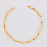 Pulso Rustico Líneas Paralelas 4.65g / 21.8cm / 3.7mm Oro Amarillo 18K