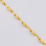 Pulso Rustico Líneas Paralelas 4.65g / 21.8cm / 3.7mm Oro Amarillo 18K