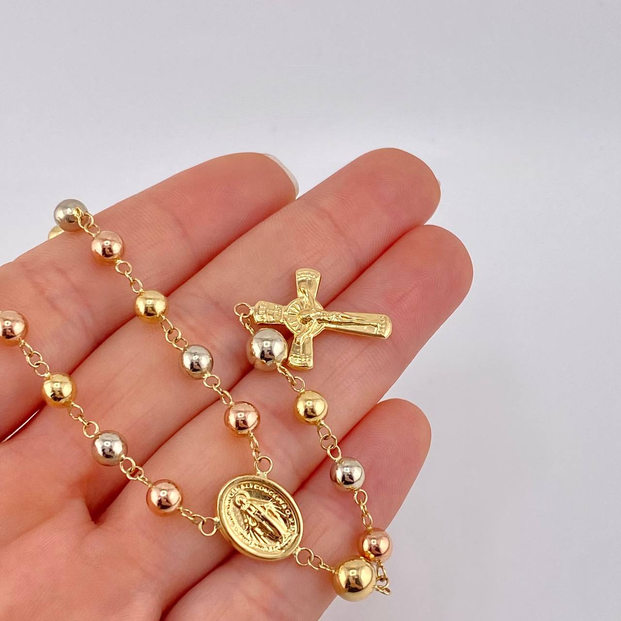 Rosario Virgen Milagrosa 12.05g / 60cm / 5mm Tres Oros 18K