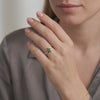 Anillo Cruz 2.25gr / T7 1/2 / Esmeraldas 8 Pts Oro Amarillo 18K (Joya)