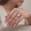 Anillo Halo Cuadrado Diamantes 2gr / T5 / Oro Blanco 18K