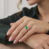 Anillo Corazon Esmeralda 73pts 2.15 g / T6 1/2 Dos Oros Amarillo Blanco 18K