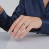 Anillo Trebol Mini Esmeraldas 14Pts Diamantes 06Pts 0.9gr / T6 1/4 / Oro Amarillo 18K %