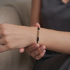Pulsera Negra 3mm-4mm 5 Und Bolas Lisas Diamantada Oro Amarillo 18K (A.C)