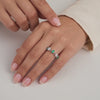 Anillo Infinito Zigzag Esmeralda 39Pts 1.95 g / T8 1/4 Plata 925