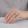 Anillo Solitario Cuadrado Lineas Cruzadas Esmeralda 30pts 2.35gr / T6 3/4 / Oro Amarillo 18K %