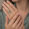 Anillo Arabe Doble Esmeraldas 40pts 2.05gr / T8 1/2 / Oro Amarillo 18K