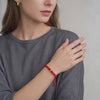 Pulsera Tejida Roja 4Mm 1 Und Oro Amarillo 18K