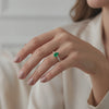 Anillo Solitario Gota 2.55gr / T6 3/4 / Esmeralda 80pts Diamantes 24pts Oro Amarillo 18K (Joya)
