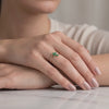 Anillo Cruz Eco Esmeraldas 15pts 1gr / T6 3/4 / Oro Amarillo 18K %