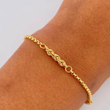 Pulso Lazo Veneciana 2.4gr / 18.7cm / 3mm Oro Amarillo +3 18K $