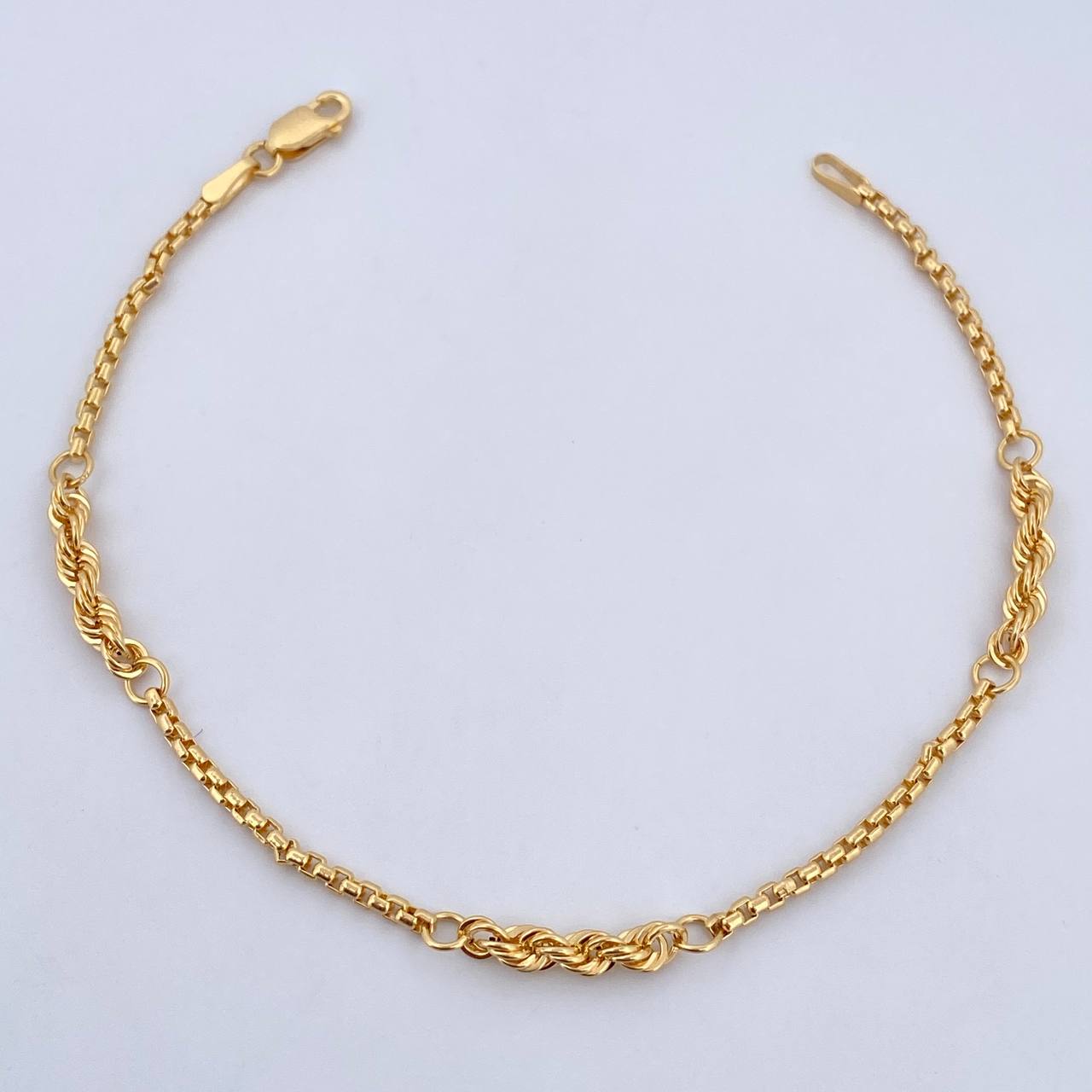 Pulso Lazo Veneciana 2.4gr / 18.7cm / 3mm Oro Amarillo +3 18K $