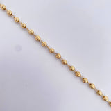 Pulso Tipo Militar 3.1gr / 19.2cm / 3.8mm Bolas Diamantadas Oro Amarillo 18K &