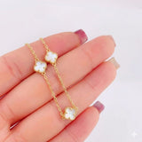 Pulso Modulable Trebol Blanco 2.25 g / 16.2 cm - 14.5 cm / 0.55 mm Oro Amarillo 18K