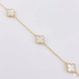 Pulso Modulable Trebol Blanco 2.25 g / 16.2 cm - 14.5 cm / 0.55 mm Oro Amarillo 18K