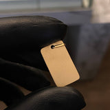 Dije Placa Rectangular 1.45gr / 2.5cm (1.9cm*1.1cm) Liso Mate Oro Amarillo