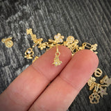 Dije Trio Estrella 0.4gr/1.4cm Tiny Circon Blanco Oro Amarillo*