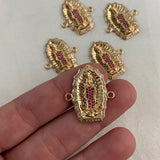 Herraje Virgen Guadalupe 4.7gr/2.2cm Circones Verdes Rosa Blancos Oro Amarillo