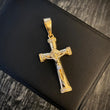 Dije Cruz Cristo 7.0gr/5cm Circones Blancos Oro Amarillo*