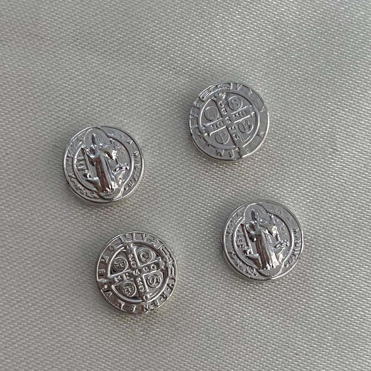 Herraje San Benito Tambor 0.45gr/1cm Liso Oro Blanco