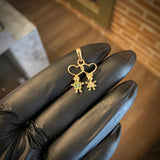 Dije Niños Corazon 1.95gr/2.5cm Circones Verdes Rosas Oro Amarillo*