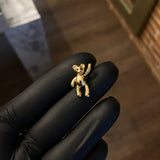 Dije Oso 2.3gr / 1.9cm Circones Negros Oro Amarillo