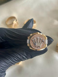 Anillo Corona Rx 6.65gr-T8 3/4 Tres Oros