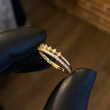 Anillo Churumbela Doble 2.2gr T6 1/2 Circones Blancos Oro Amarillo