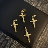 Dije Cristo Cruz 0.65gr / 2.5cm Soplado Oro Amarillo