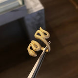 Anillo Serpiente 5.95gr T6 Circones Blancos Oro Amarillo