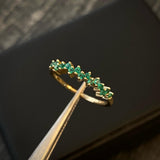 Anillo Zig Zag Esmeralda 2.45gr-T6 3/4 28pts Oro Amarillo (Joya)