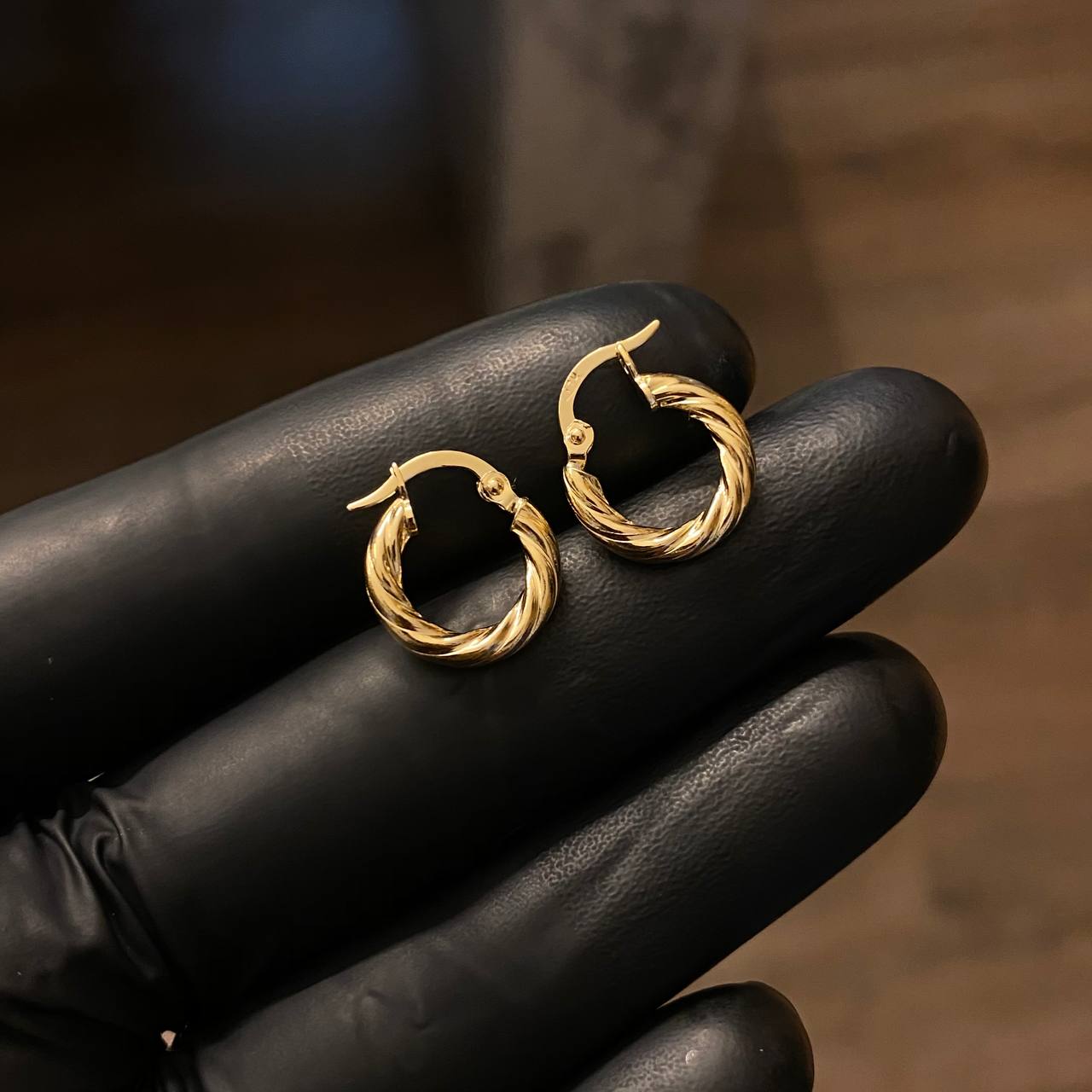 Candongas 1.15gr / 1.3cm Espiral Oro Amarillo Emmi