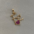 Dije Fe 1.25gr/1.9cm Circones Fucsia Oro Amarillo