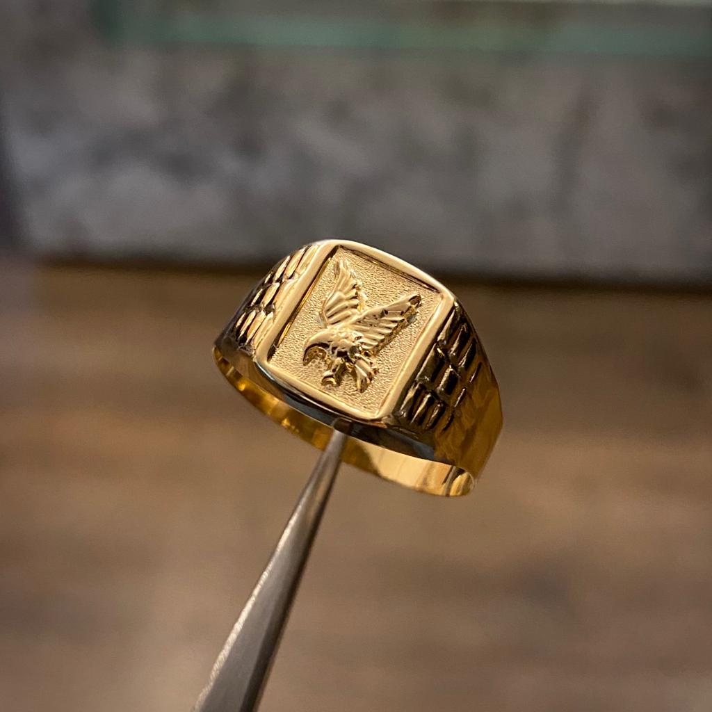 Anillo Aguila 3.4gr-T11 1/2 Mate Oro Amarillo*
