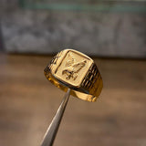 Anillo Aguila 3.3gr-T12 1/4 Mate Oro Amarillo*