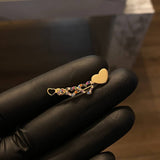 Sujetador Clip Corazones 1.95gr/3.2cm Circones Colores Oro Amarillo*