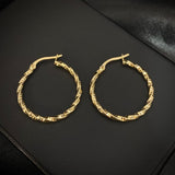 Candongas Diamantadas 1.45gr/2.4cm Entorchadas Oro Amarillo
