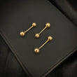 Piercing Ombligo 9.5mm Bolas 5.5mm-4.5mm Oro Amarillo (Joya)