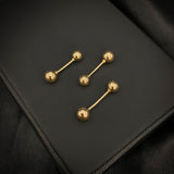 Piercing Ombligo 9.5mm Bolas 5.5mm-4.5mm Oro Amarillo (Joya)