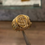 Anillo Simbolo Dolar 11.0gr-T9 Circones Blancos Oros Amarillo*